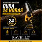 Mini Motosserra Elétrica Portátil + 4 Baterias e Bolsa de Ferramentas Grátis